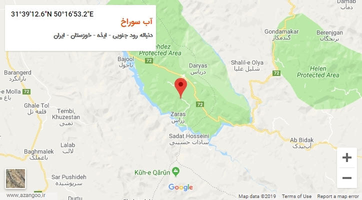 روستای آب سوراخ بر روی نقشه