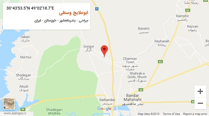 روستای ابوعلایج وسطی بر روی نقشه