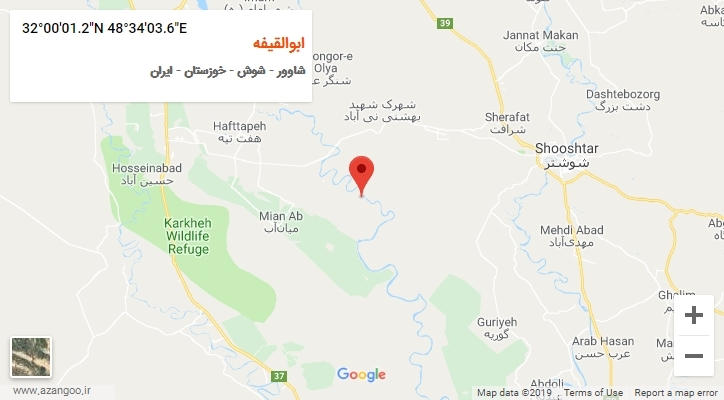 روستای ابوالقیفه بر روی نقشه