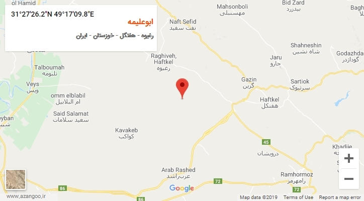 روستای ابوعلیمه بر روی نقشه