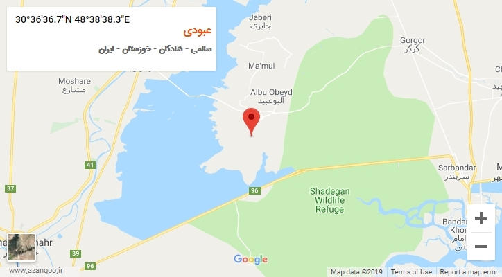 روستای عبودی بر روی نقشه