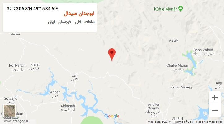 روستای ابوجدان صیدال بر روی نقشه