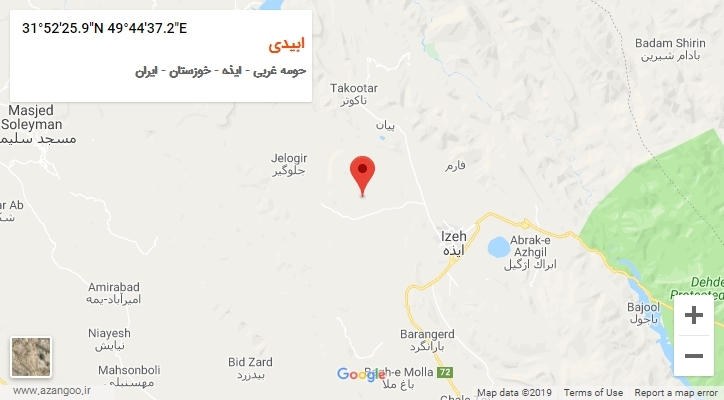 روستای ابیدی بر روی نقشه