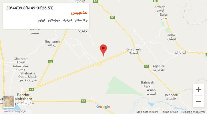 روستای عدعبیس بر روی نقشه