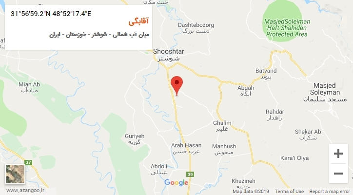 روستای آقابگی بر روی نقشه