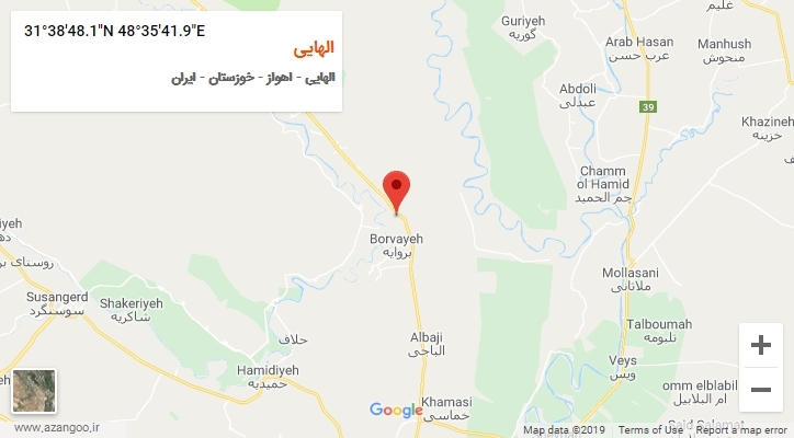 روستای الهایی بر روی نقشه