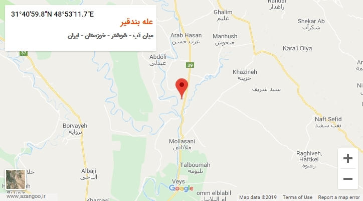 روستای عله بندقیر بر روی نقشه