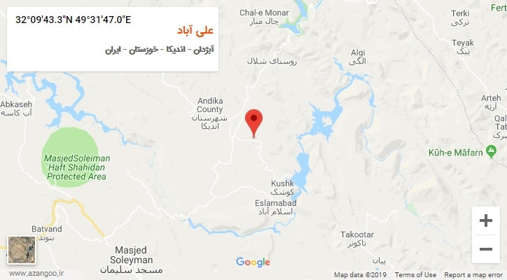 روستای علی آباد بر روی نقشه