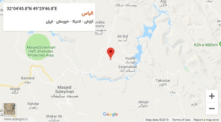روستای الیاس بر روی نقشه