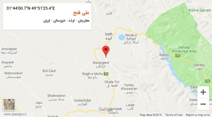 روستای علی فتح بر روی نقشه
