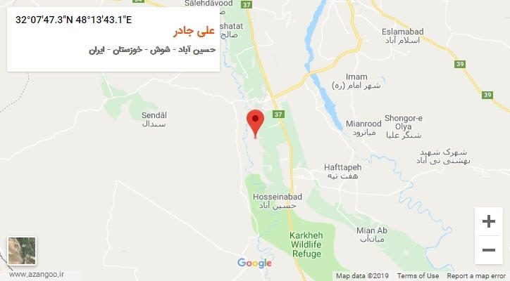 روستای علی جادر بر روی نقشه