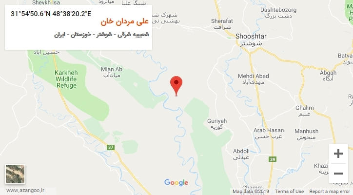 روستای علی مردان خان بر روی نقشه