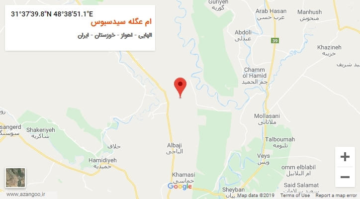 روستای ام عگله سیدسبوس بر روی نقشه