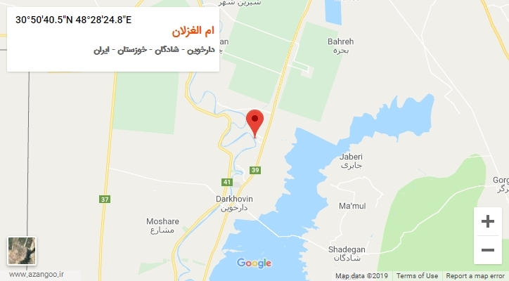 روستای ام الغزلان بر روی نقشه