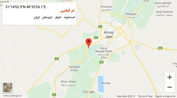 روستای ام الطمیر بر روی نقشه