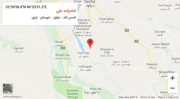 روستای امامزاده علی بر روی نقشه