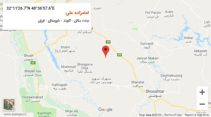 روستای امامزاده علی بر روی نقشه