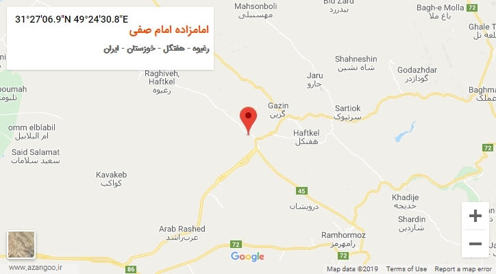 روستای امامزاده امام صفی بر روی نقشه