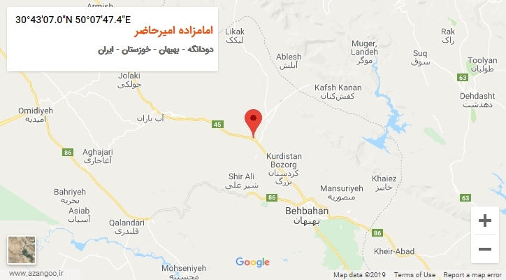 روستای امامزاده امیرحاضر بر روی نقشه