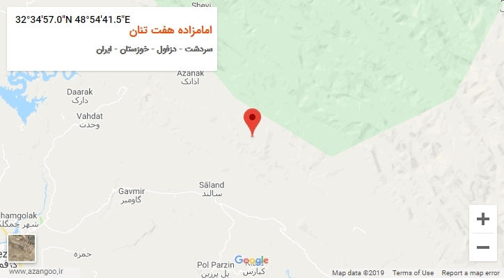 روستای امامزاده هفت تنان بر روی نقشه
