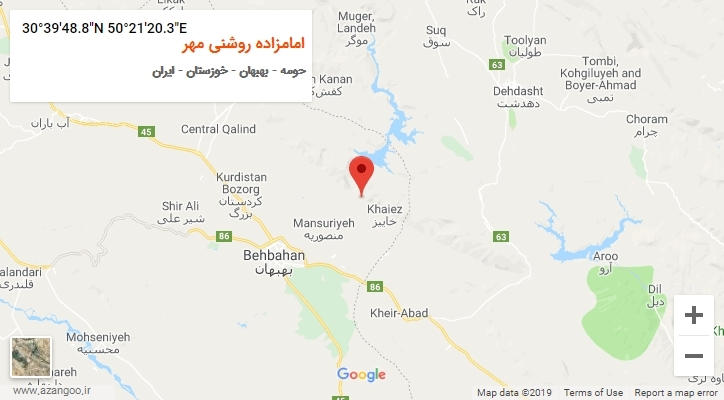 روستای امامزاده روشنی مهر بر روی نقشه