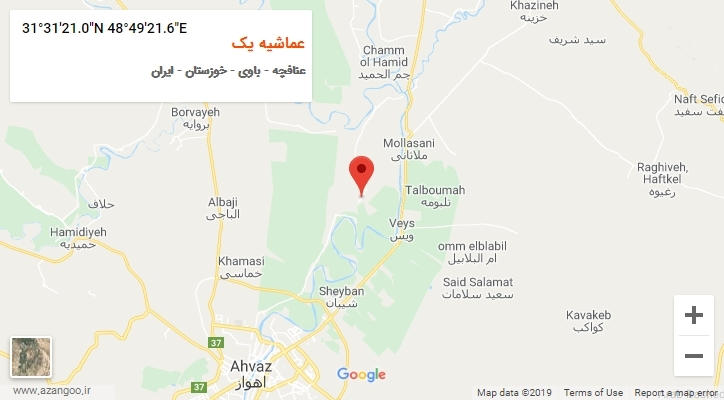 روستای عماشیه یک بر روی نقشه