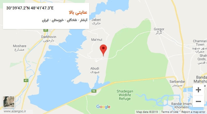 روستای عنایتی بالا بر روی نقشه