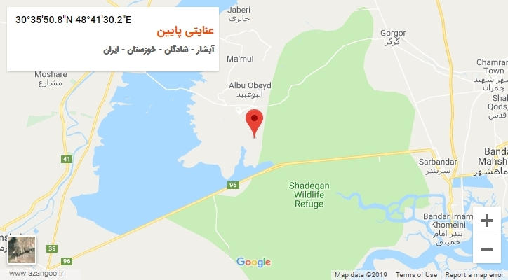 روستای عنایتی پایین بر روی نقشه
