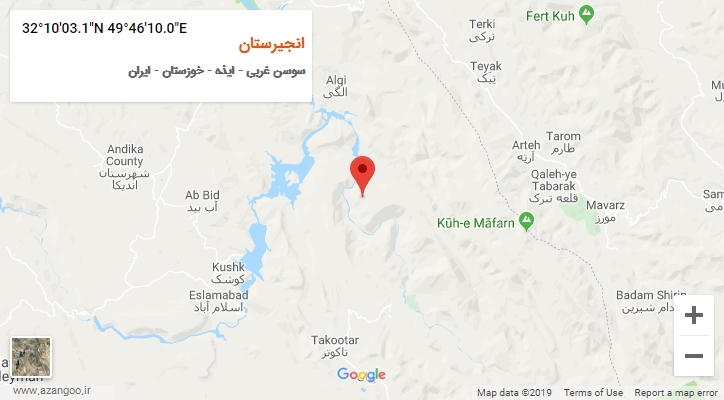روستای انجیرستان بر روی نقشه