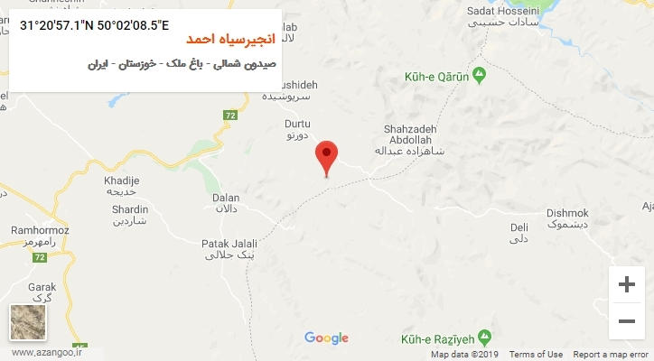 روستای انجیرسیاه احمد بر روی نقشه