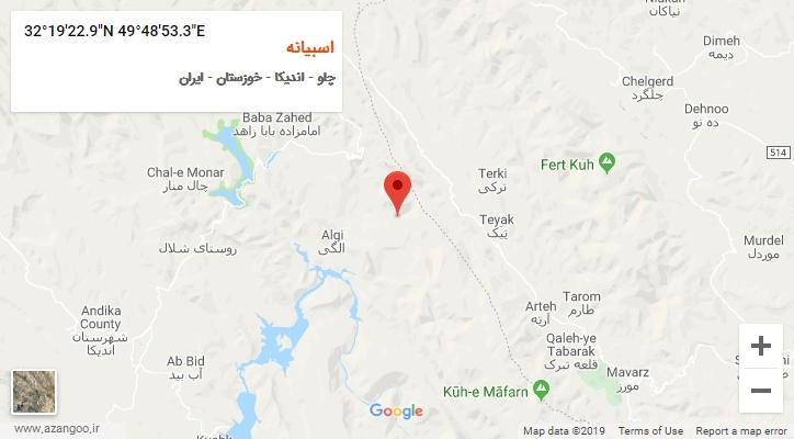 روستای اسبیانه بر روی نقشه
