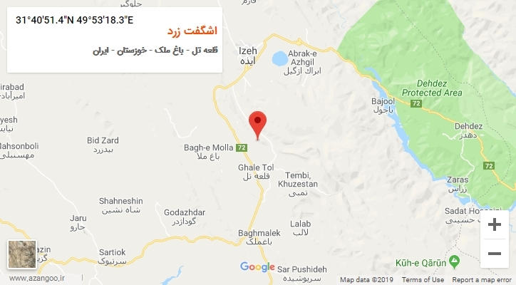 روستای اشگفت زرد بر روی نقشه