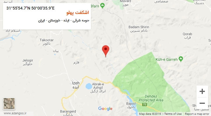 روستای اشکفت پهلو بر روی نقشه