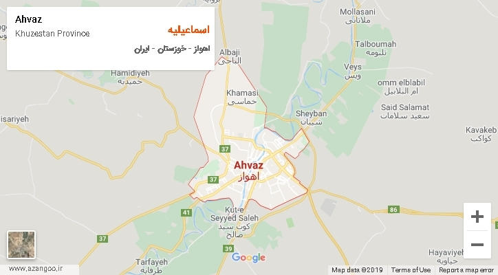 دهستان اسماعیلیه بر روی نقشه