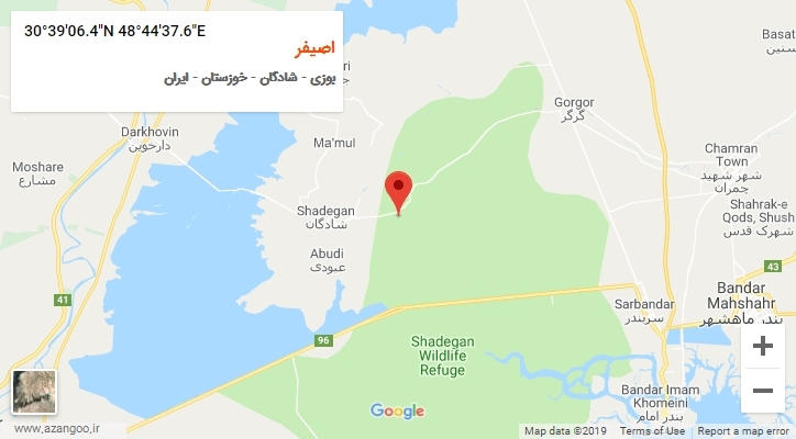 روستای اصیفر بر روی نقشه