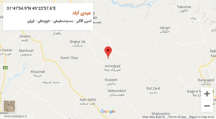 روستای عیدی آباد بر روی نقشه