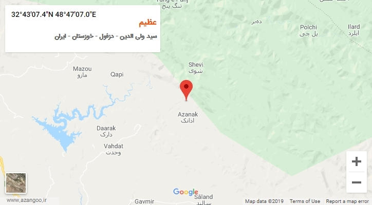 روستای عظیم بر روی نقشه