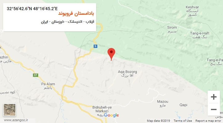 روستای بادامستان فرویوند بر روی نقشه