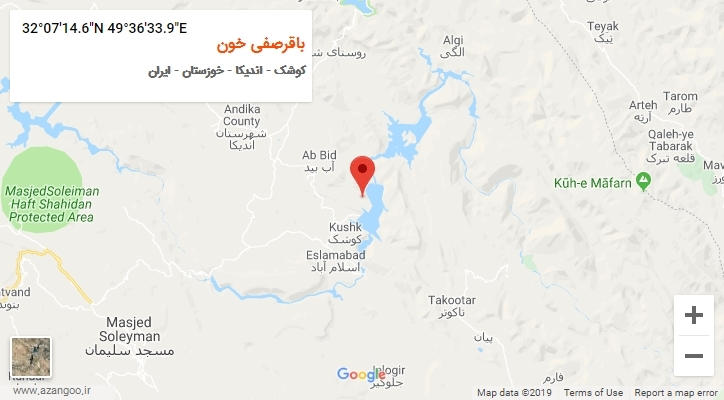 روستای باقرصفی خون بر روی نقشه