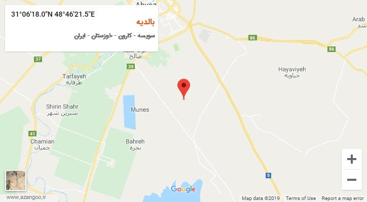 روستای بالدیه بر روی نقشه
