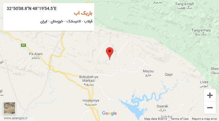 روستای باریک اب بر روی نقشه