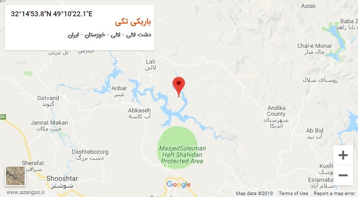 روستای باریکی تکی بر روی نقشه