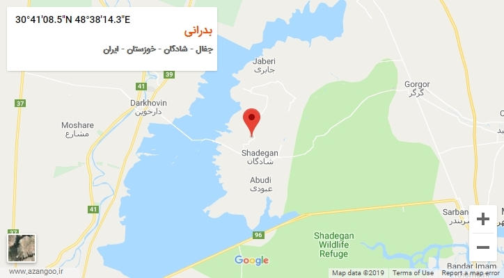 روستای بدرانی بر روی نقشه