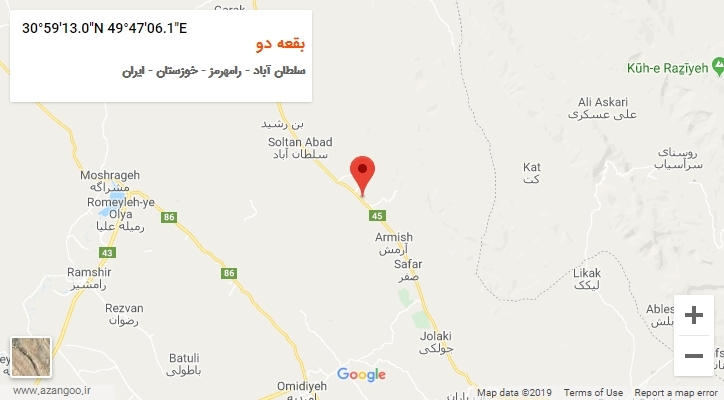 روستای بقعه دو بر روی نقشه