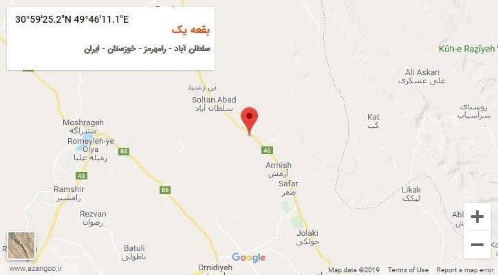 روستای بقعه یک بر روی نقشه