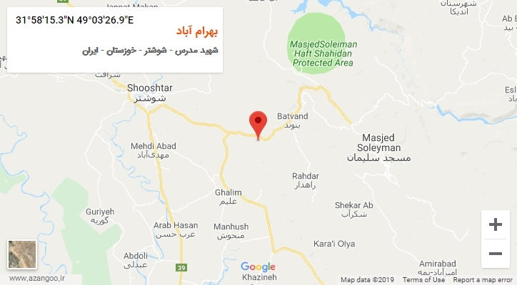 روستای بهرام آباد بر روی نقشه