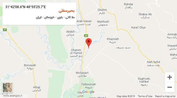 روستای بحیرسفلی بر روی نقشه