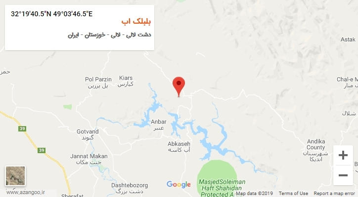 روستای بلبلک اب بر روی نقشه