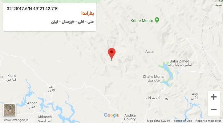 روستای بناراندا بر روی نقشه