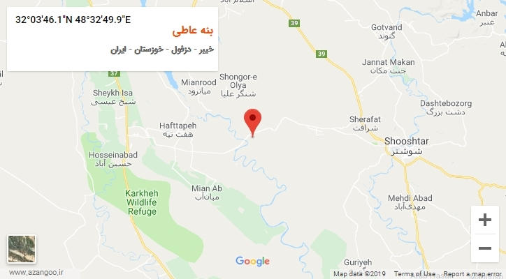 روستای بنه عاطی بر روی نقشه